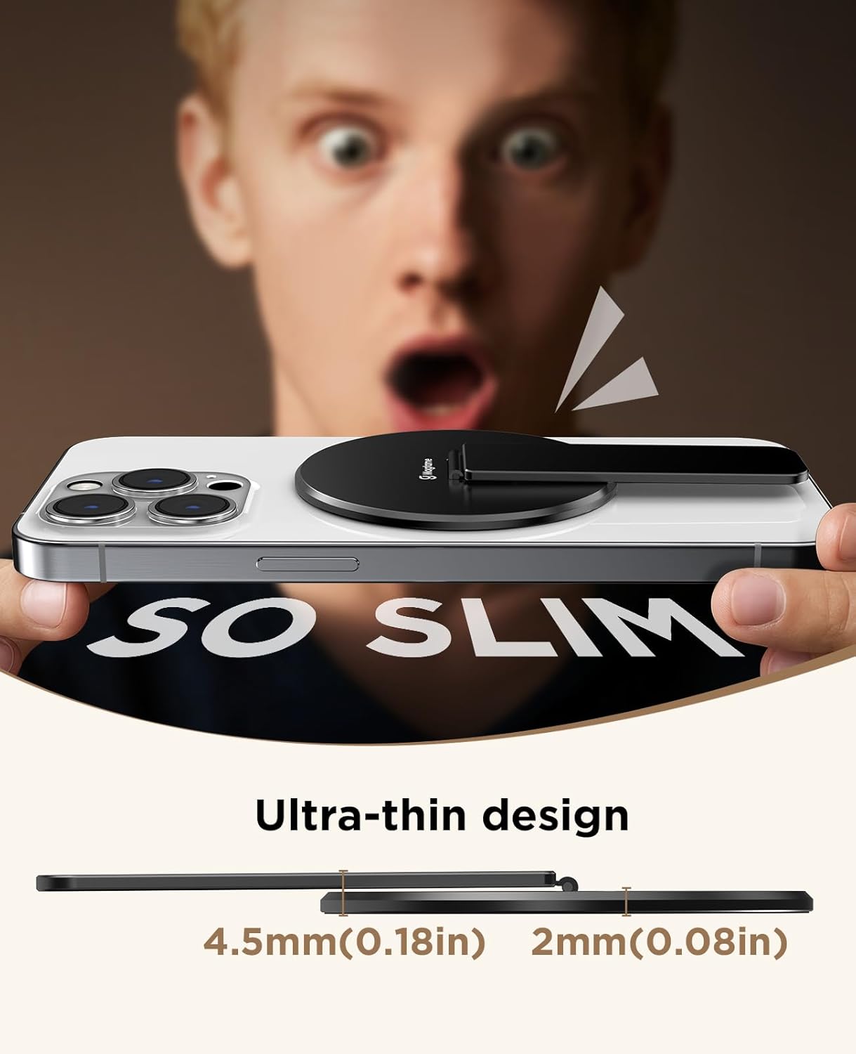 Thumbnail 2 de Magtame Support de téléphone magnétique 3 en 1 – Noir