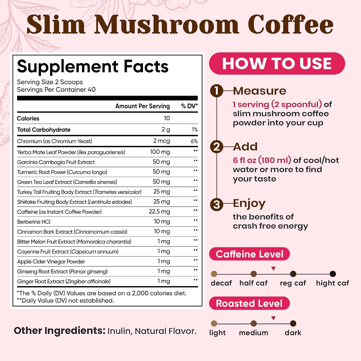 Detalle 2 de Venture Pal Slim Mushroom Coffee, 40 Servings