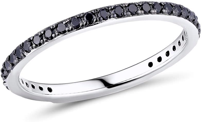 Detalle de namana anello da donna in Argento 925 con zirconi bianchi o colorati (stile half eternity)