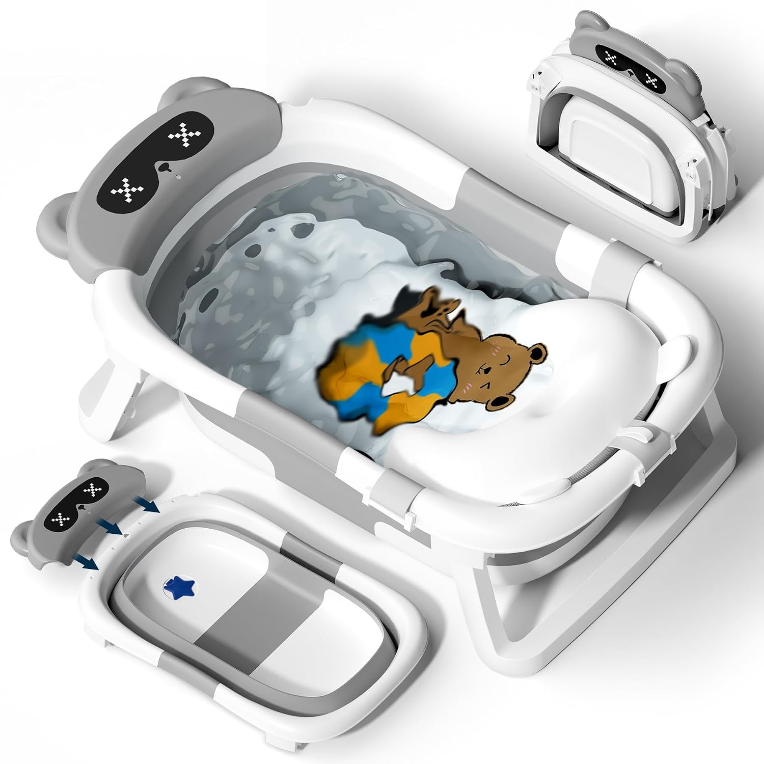 Detalle de COOSEYA Baby Badewanne Grau 0–18 Monate