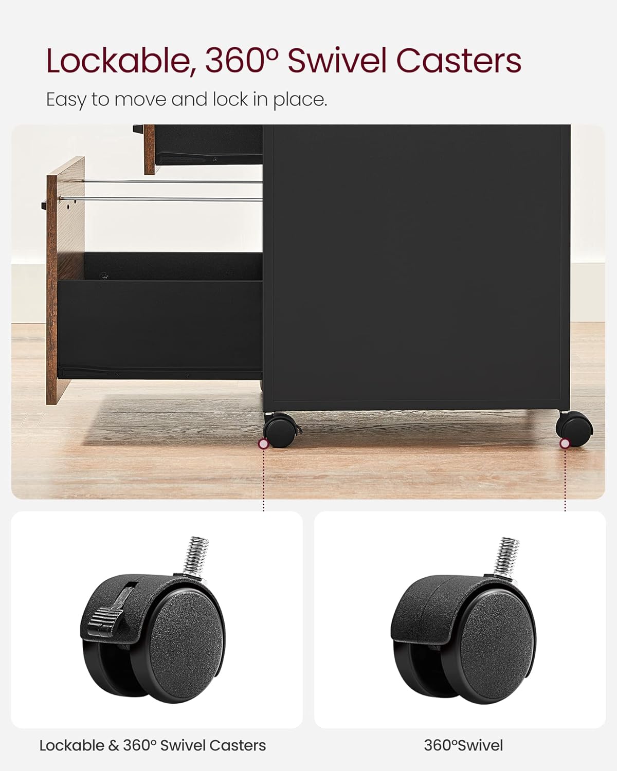 Thumbnail 6 de VASAGLE mobile file cabinet with 2 drawers