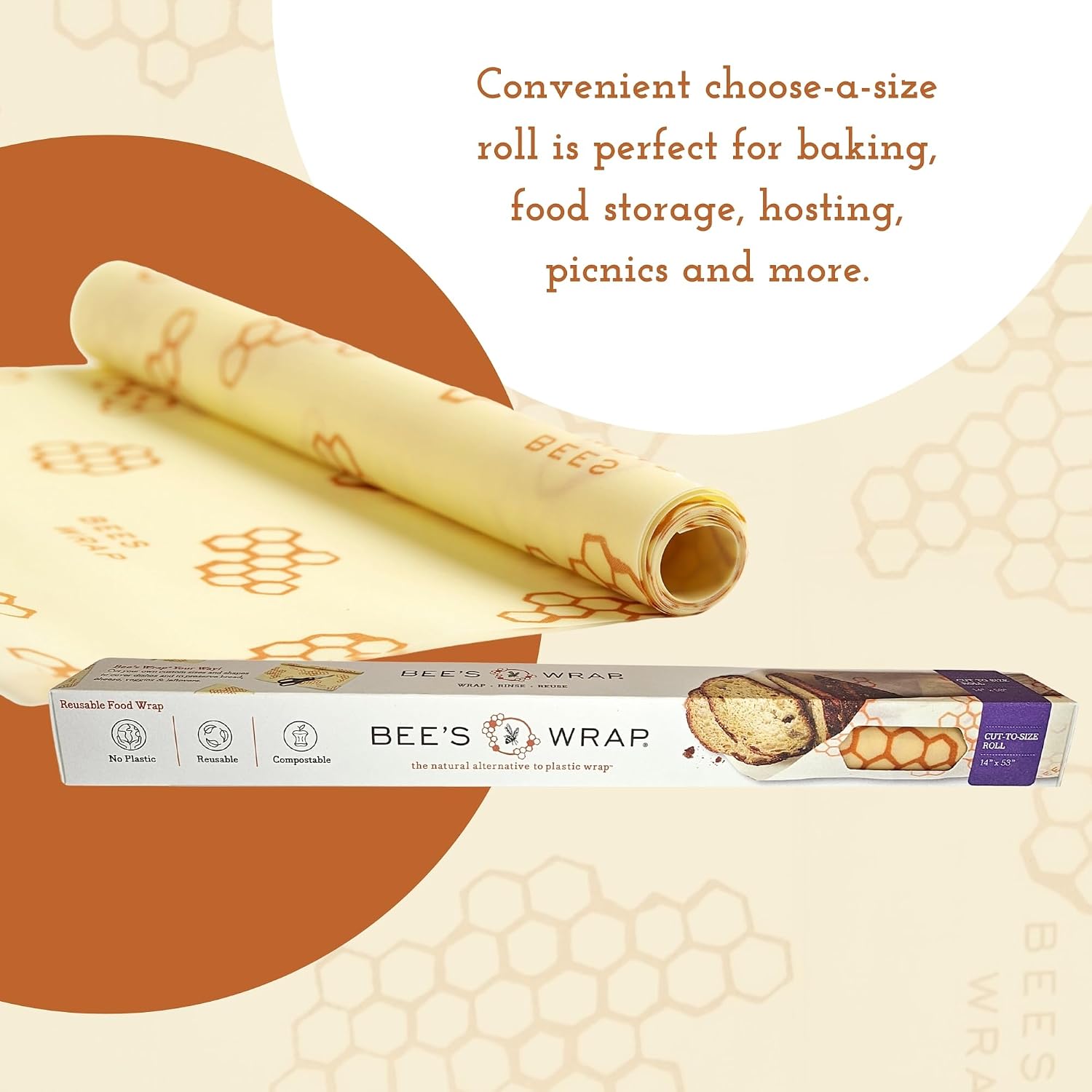 Detalle de Bee's Wrap Beeswax Wrap Roll 14 x 53 in