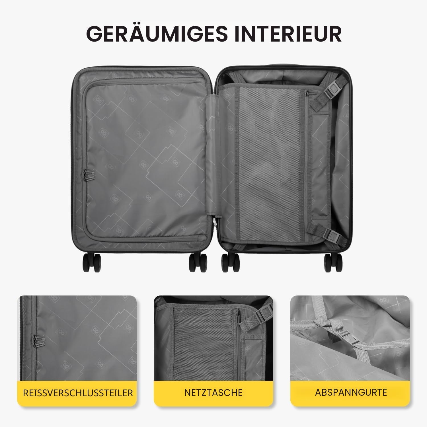 Thumbnail 6 de LEVEL8 Koffer Trolleys Hartschalen 55,5 cm • ABS+PC, TSA, 36 L, Blau