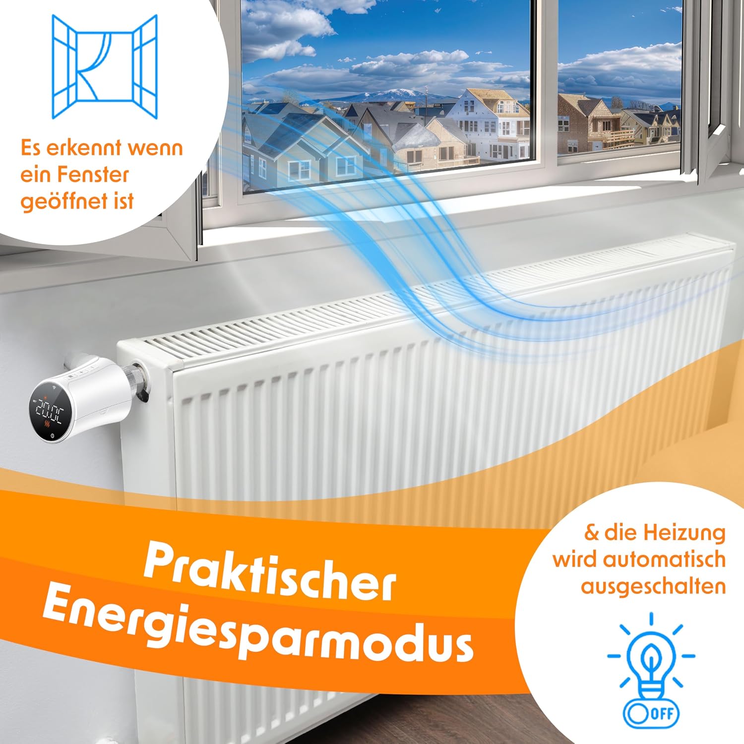 Thumbnail 5 de KESSER® WLAN Heizkörperthermostat WiFi mit App, Alexa & Google Assistant – mit 6 Ventil-Adaptern