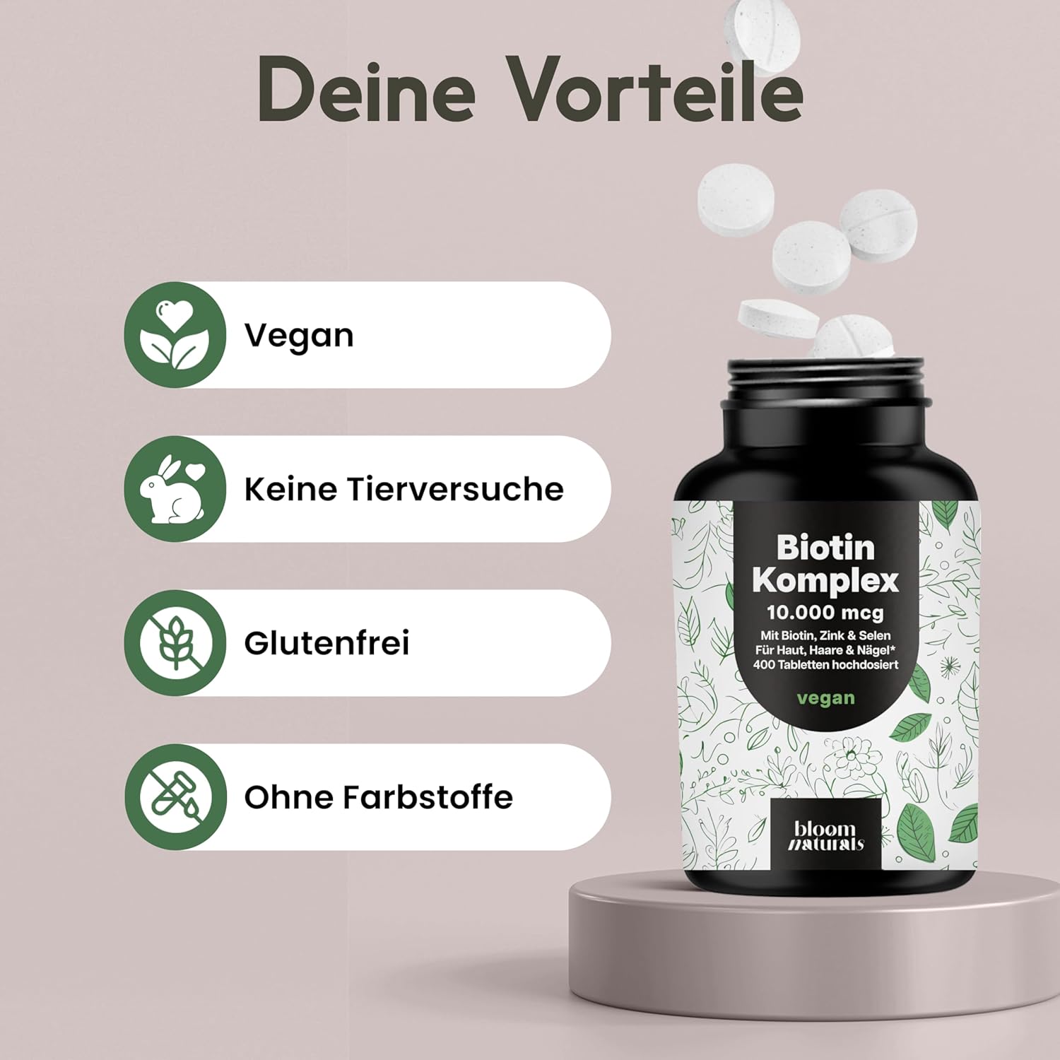 Thumbnail 3 de Biotin 10.000 mcg mit Zink & Selen Tabletten