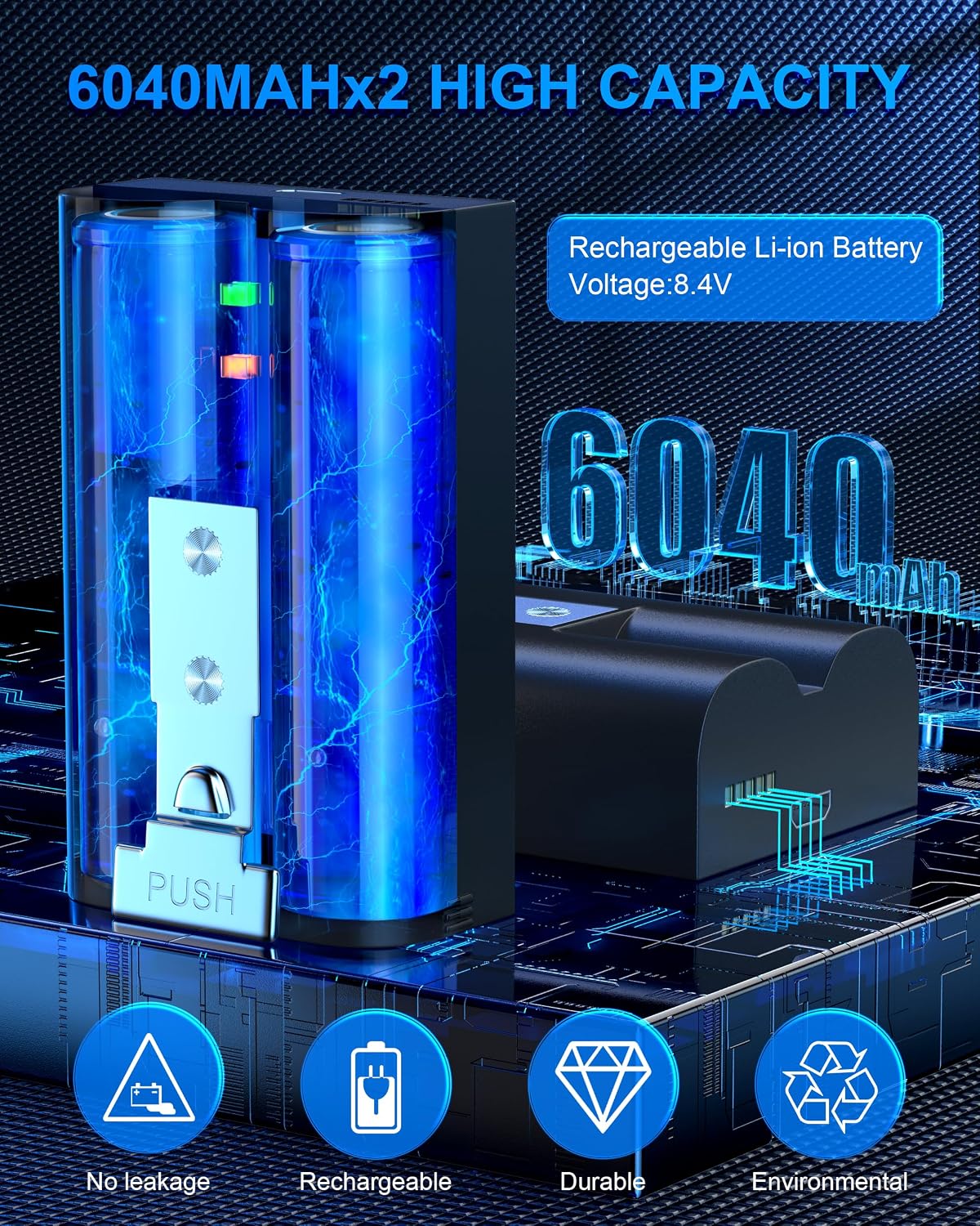Thumbnail 2 de Loqdivr 2 Batteries and Digital Charging Station for Video Doorbell 2/3/4, Video Doorbell 3 Plus and Battery Cameras