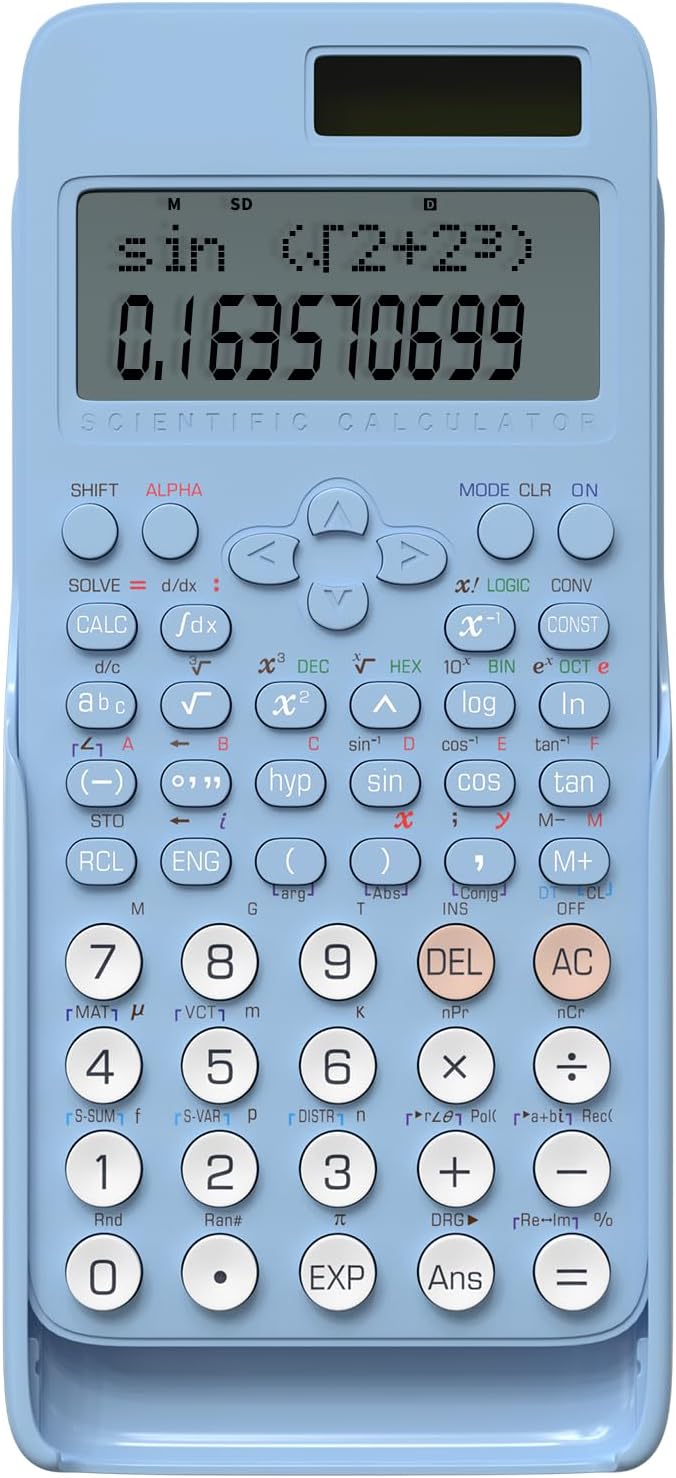 Thumbnail 3 de NEWYES Advanced Scientific Calculator for Exam (401 functions, 2-line display) – Blue