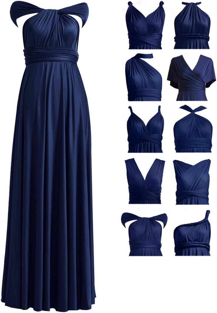 Thumbnail 4 de 72styles Infinity Kleid Bandeau Brautjungfern Mehrweg Langtur Twist Wickelkleid