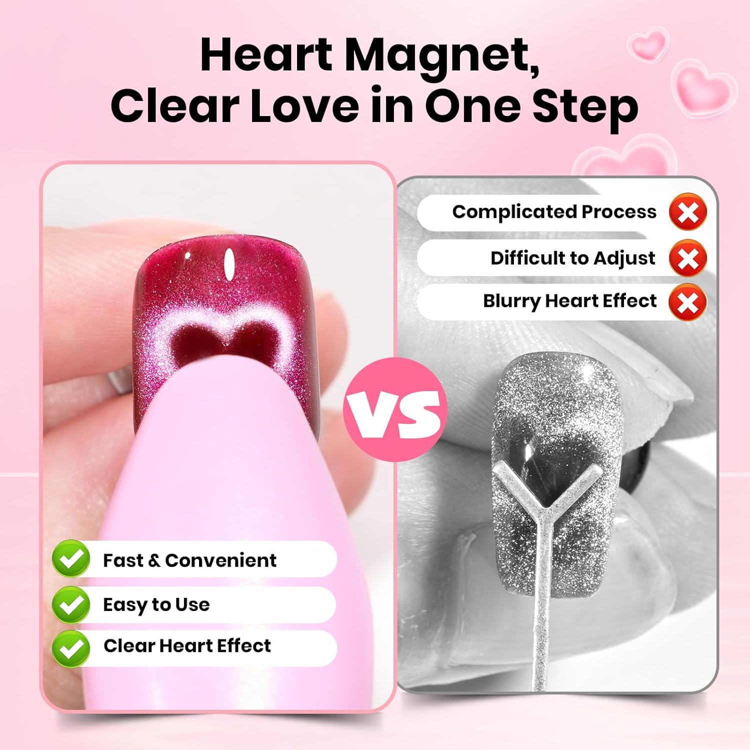 Detalle de Beetles Cat Eye Magnet Pen (3-in-1) for Nail Art: Heart, Round & Stripe Effects