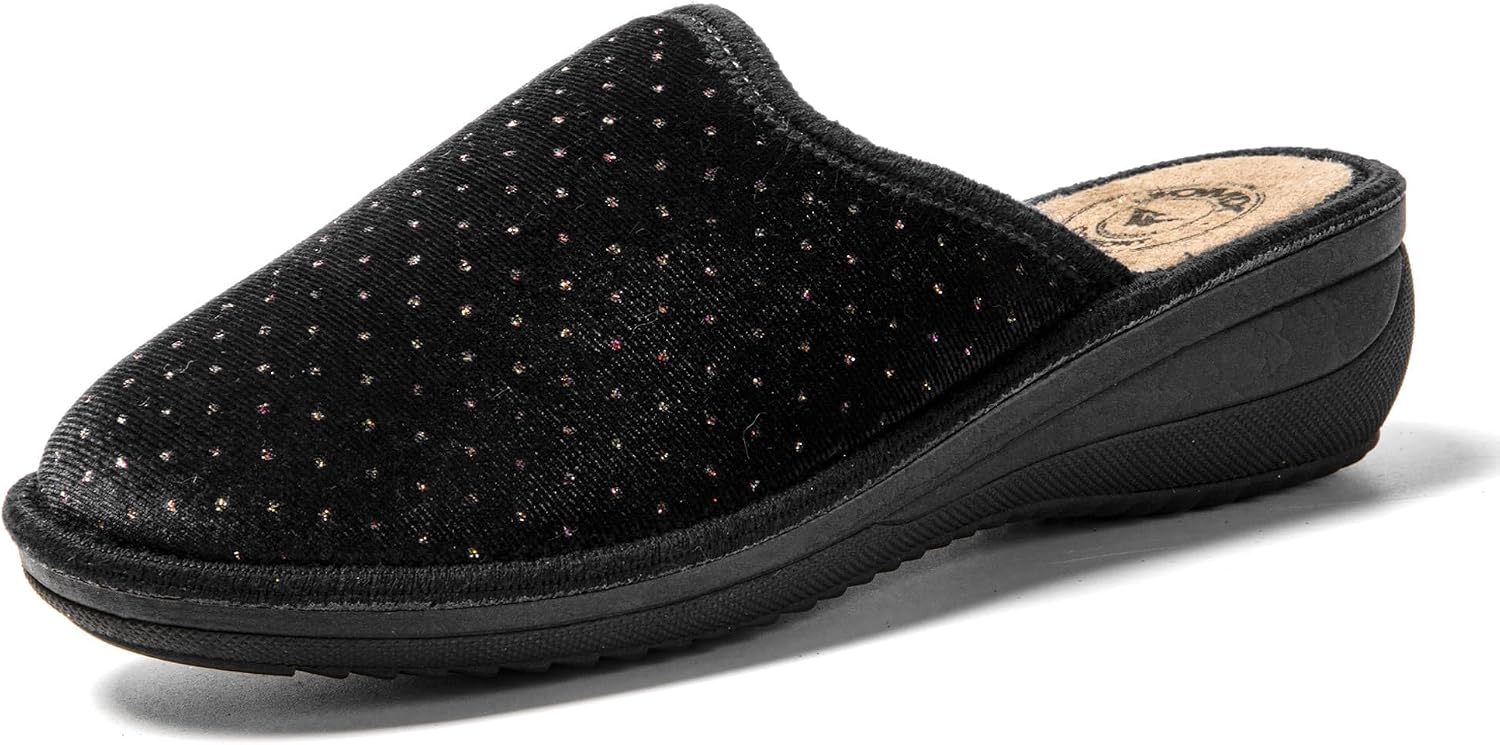 Thumbnail 6 de JOMIX winterpantoffels voor dames met sleehak, imitatiebont en strass