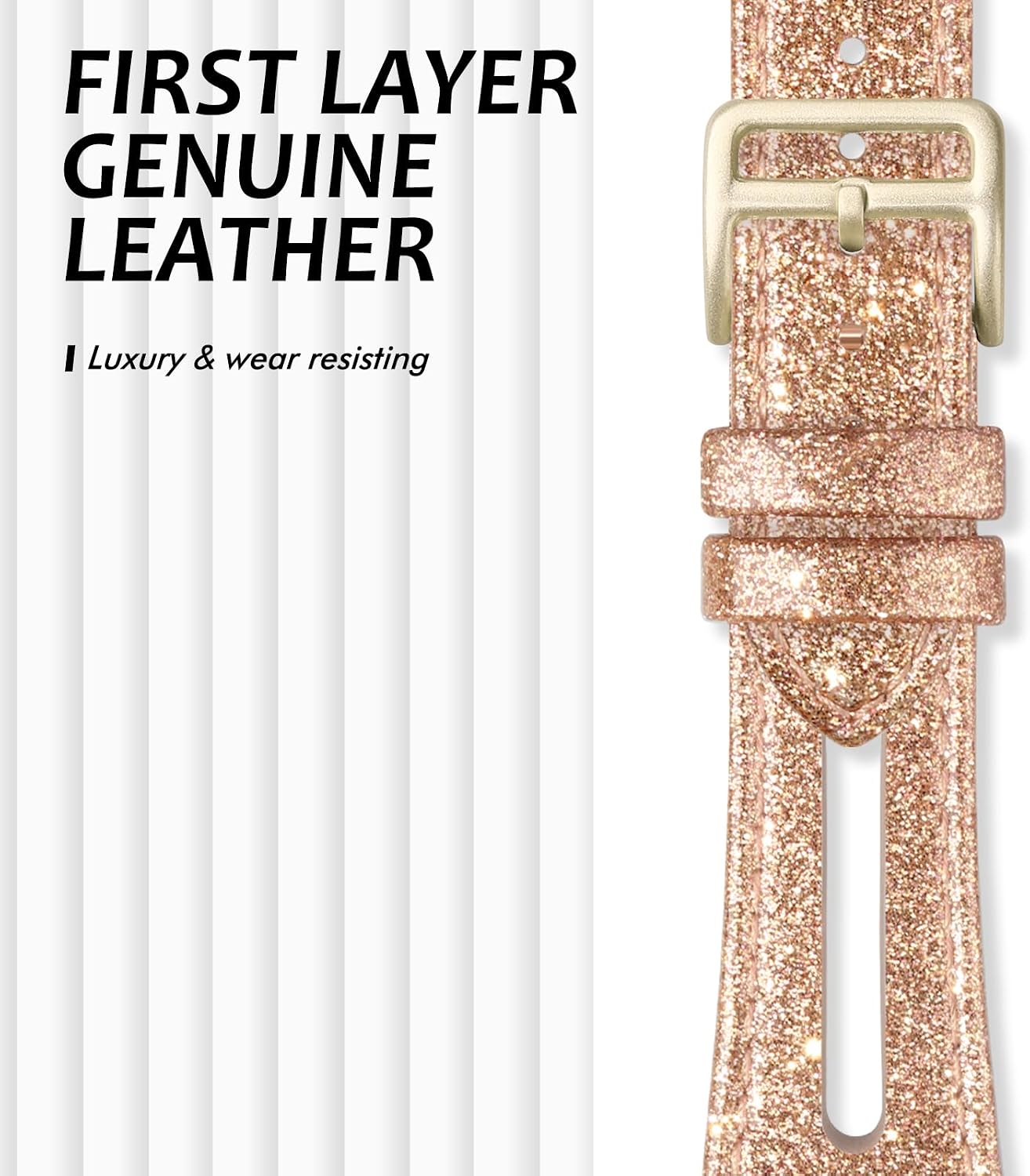 Detalle de Tuocal Genuine Leather Strap for Fitbit Versa 4 slim