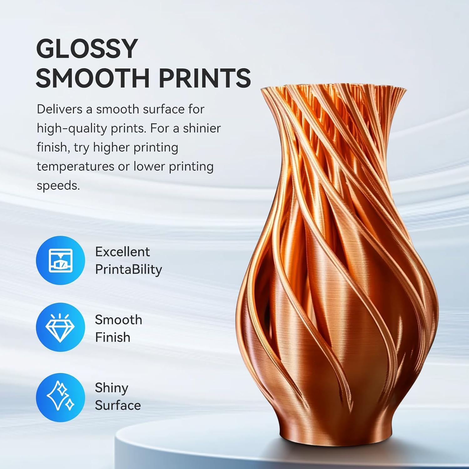 Detalle de JAYO Silk PLA Filament 1.1kg – 1.75mm in Silk Light Gold
