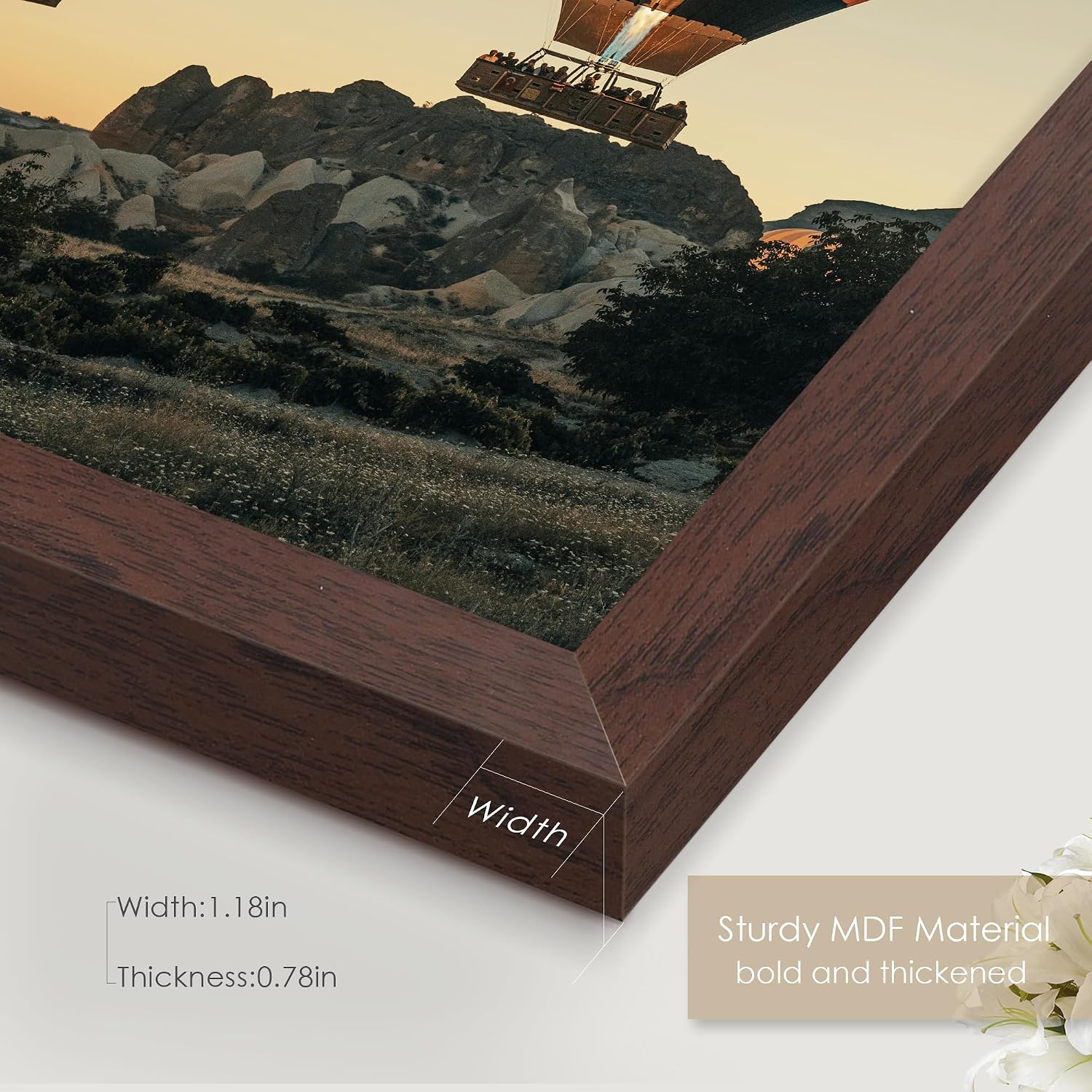 Detalle de Fisnish 24x36 Walnut Woodgrain Poster Frame