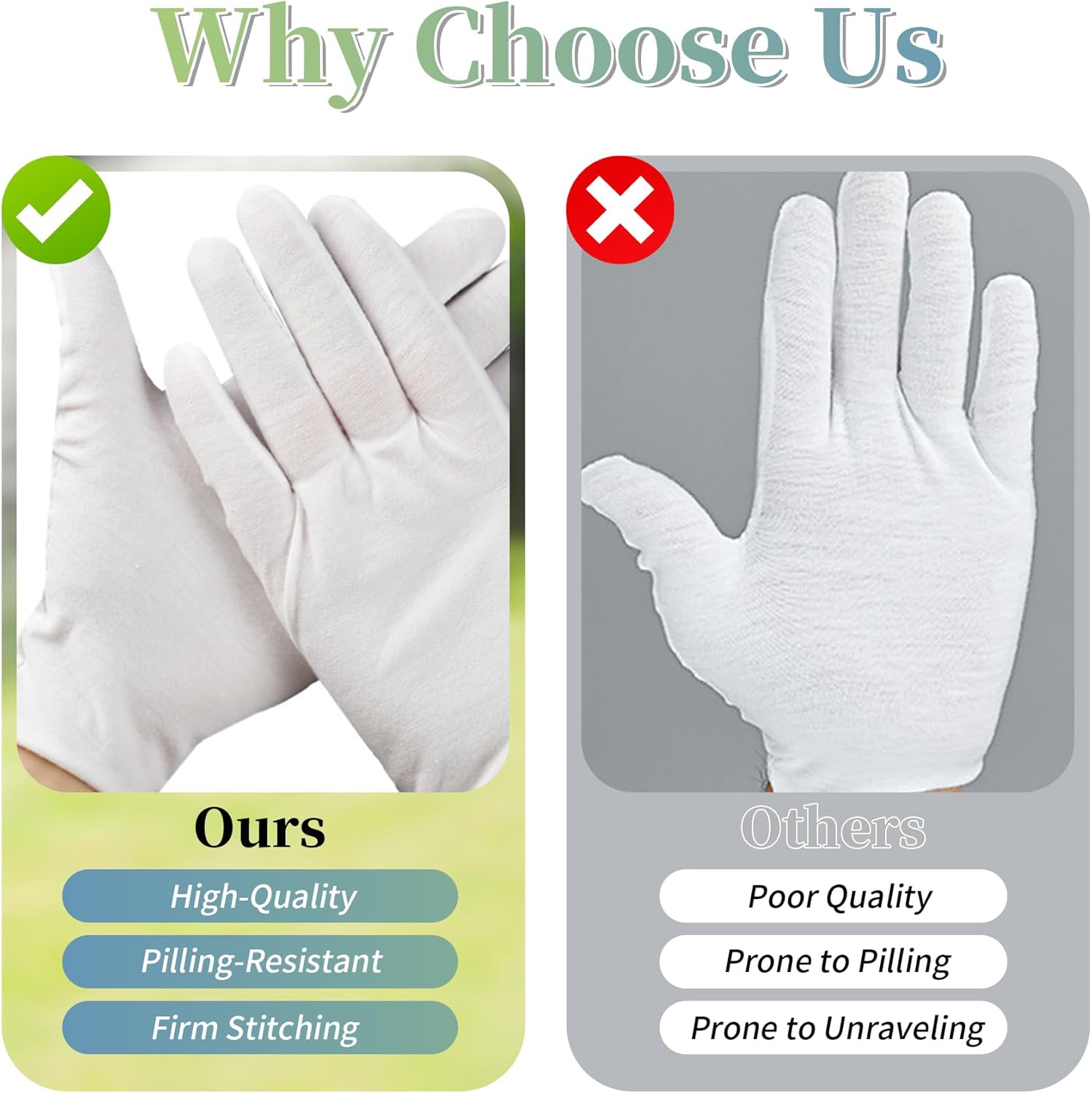 Detalle de 12 Pairs White Cotton Gloves - Moisturising, Stretchable & Breathable XL Size