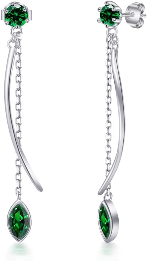 Thumbnail 6 de PHNIBIRD Boucles d'oreilles femme argent 925 avec pierre de naissance – goutte pendante