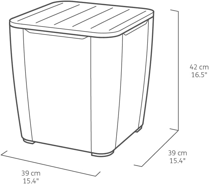 Detalle de Keter Luzon 247630 Outdoor Side Table with Storage, Grey Rattan Effect