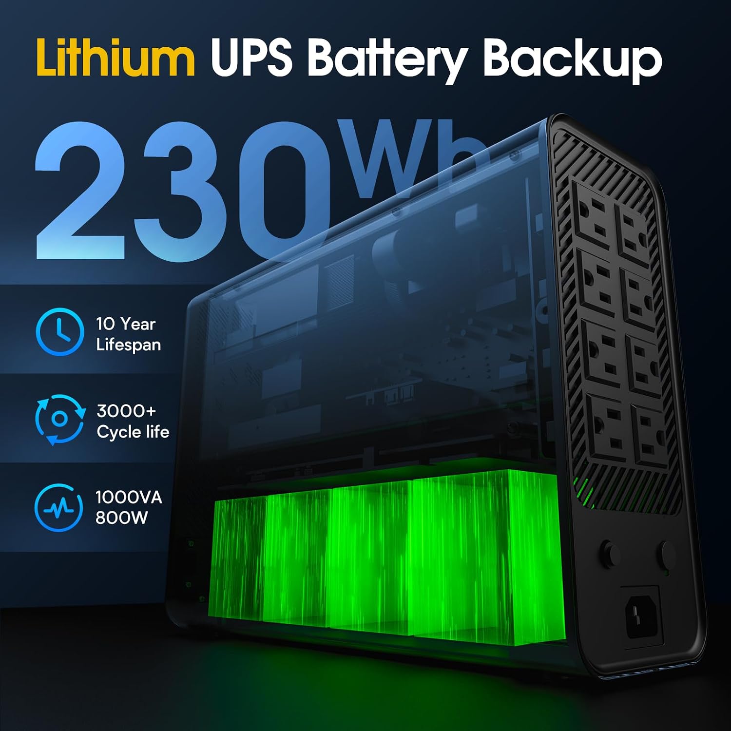 Detalle de GOLDENMATE Lithium UPS 1000VA