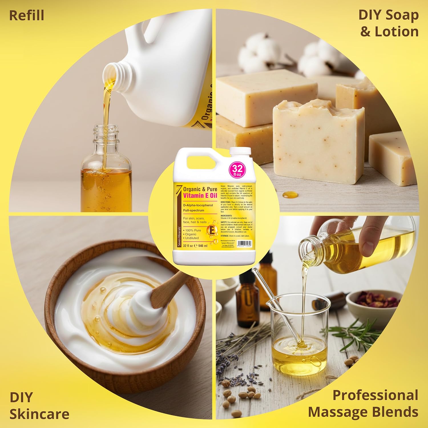 Detalle 2 de Vitamin E Oil 32 fl oz Jug for Skin