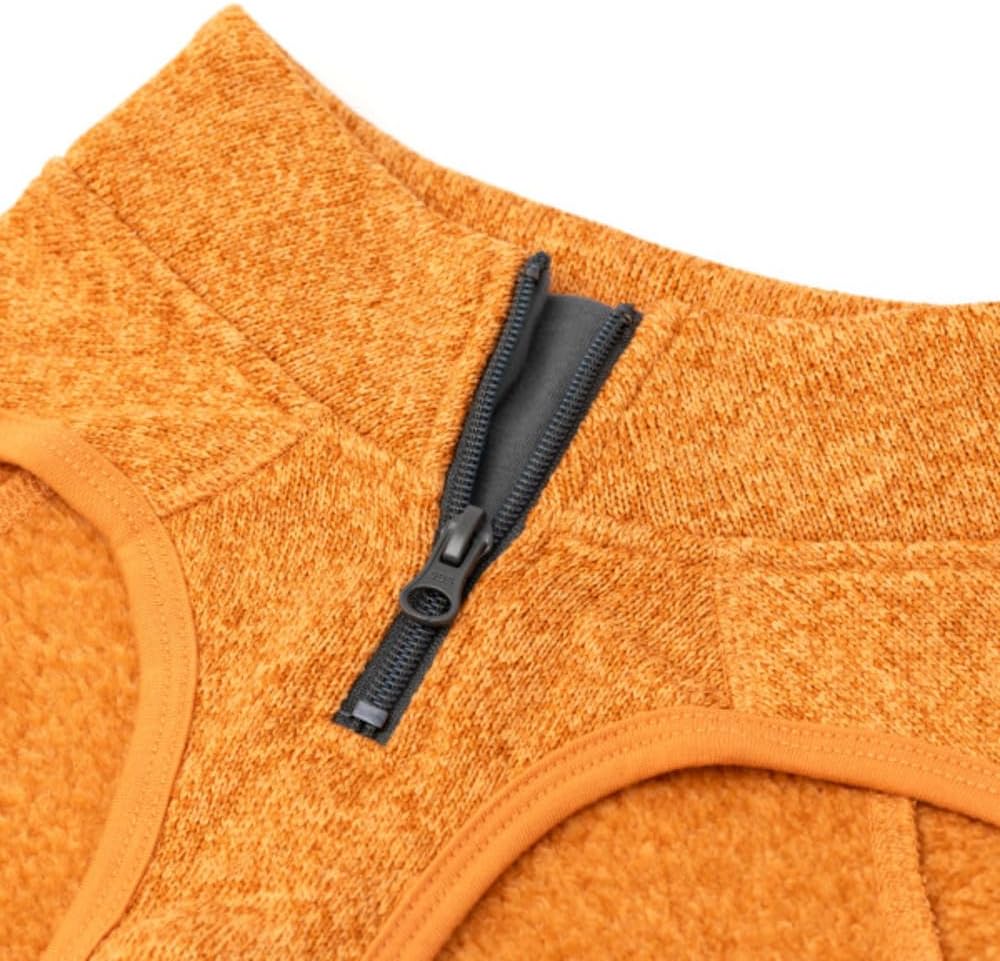 Detalle de Kurgo K9 Core Hundepullover – Leichtes Fleece, 2-Wege-Reißverschluss, Größe S, Orange
