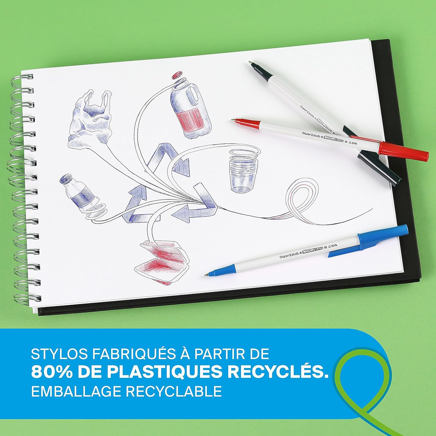 Thumbnail 2 de PAPER MATE Stylos Kilometrico 1,0 mm Bleu