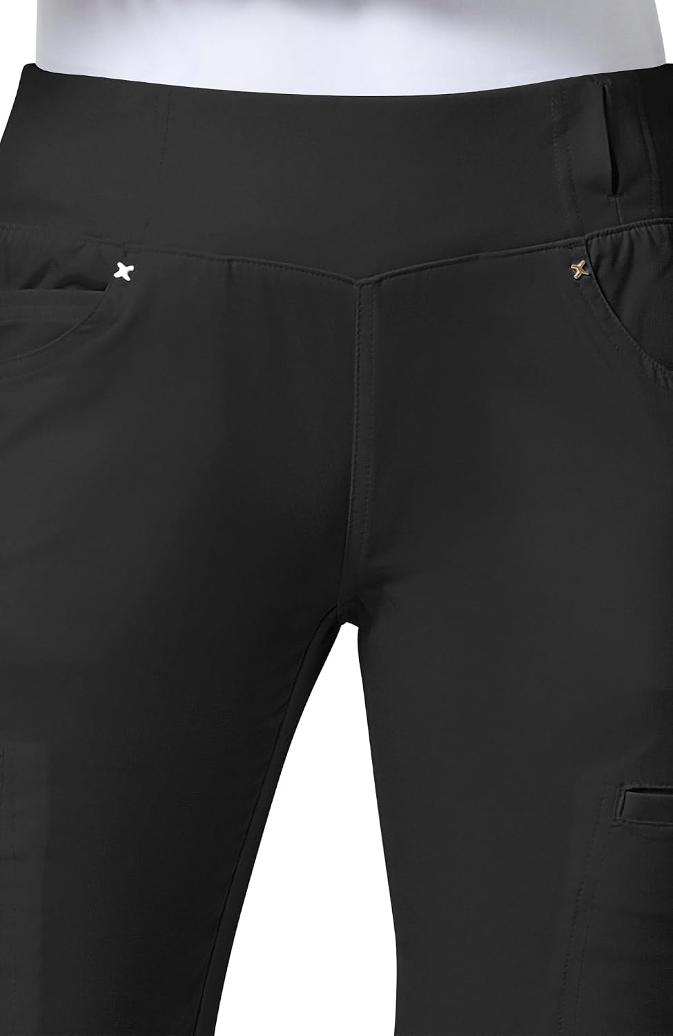 Detalle de Cherokee Iflex CK002 Women's Straight-Leg Scrub Pants, 6 Pockets, 360° Stretch