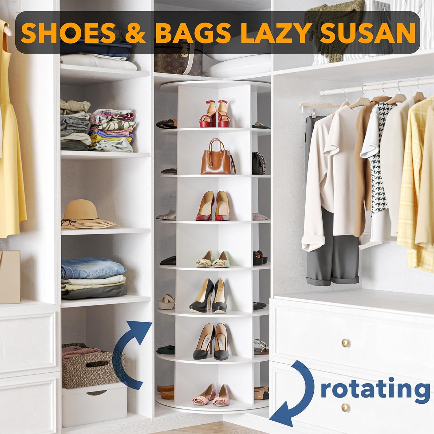 Thumbnail 3 de SpaceAid 7-Tier Rotating Shoe Rack Tower
