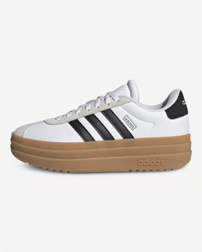 Thumbnail 9 de adidas VL Court Bold Junior, scarpe da ragazzi bianche e nere con chiusura a lacci
