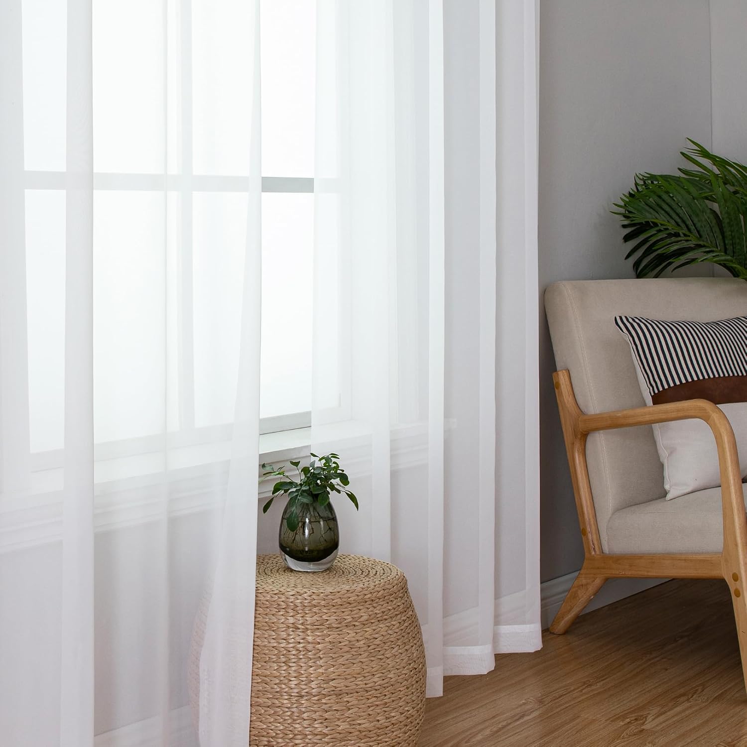 Detalle 2 de Simplebrand Sheer Curtains 96 in 🪟
