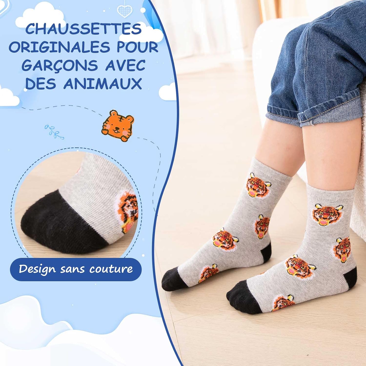 Detalle 1 de LOFIR Chaussettes en coton pour garçons 5 paires