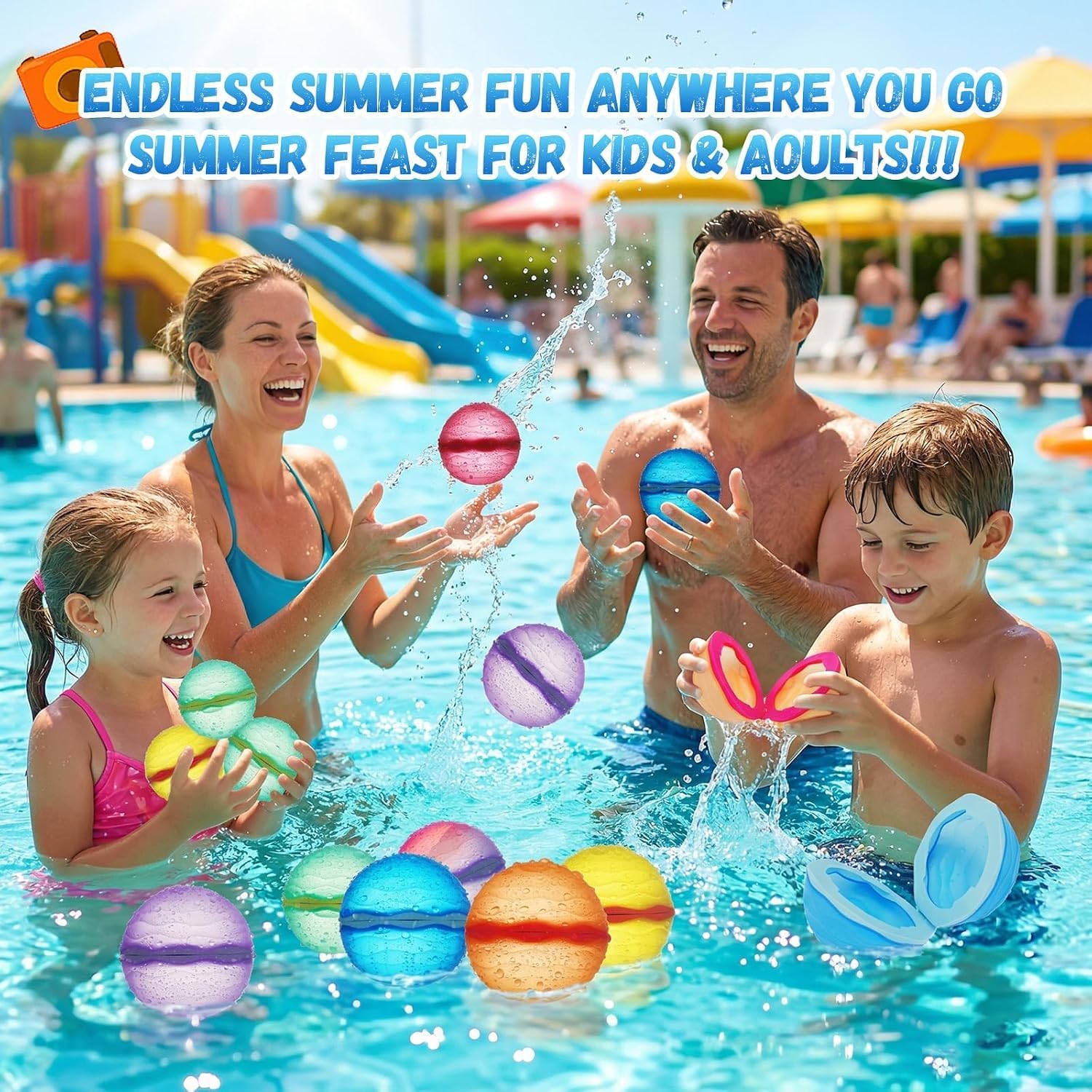 Thumbnail 3 de Magnetic Reusable Water Balloons (12 Pack) – Fast Refill, Latex-Free for Kids’ Outdoor Fun