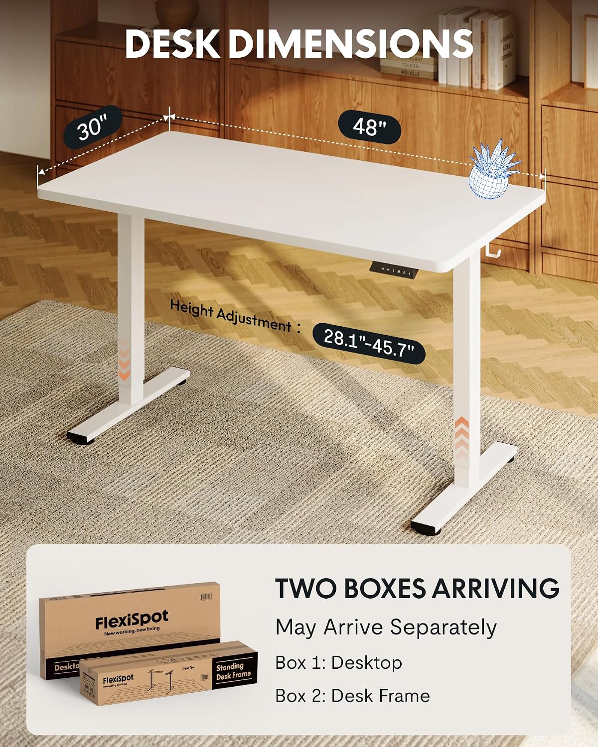 Detalle 1 de FLEXISPOT Standing Desk, 48 x 30 in.