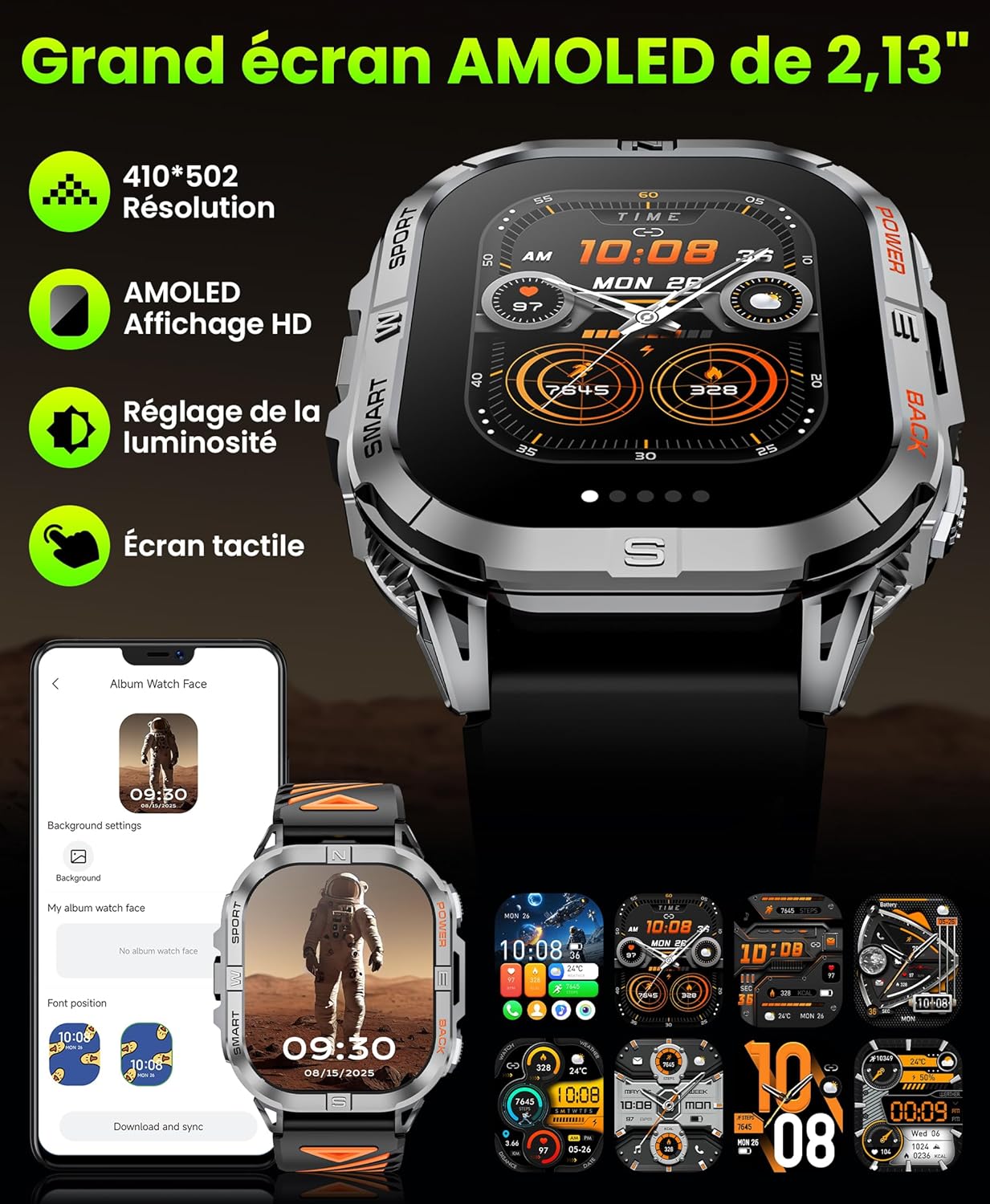 Thumbnail 4 de Joautrial Montre connectée 2,13"