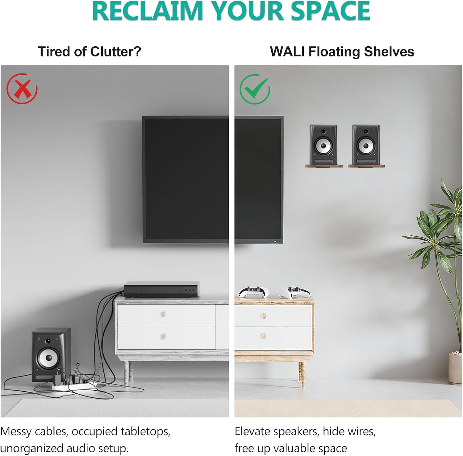 Detalle 2 de WALI SWM302 Speaker Wall Mount 55 Lbs