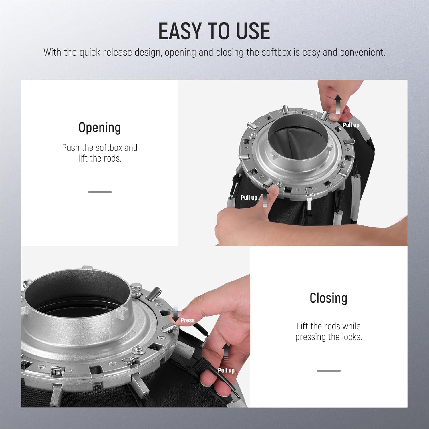 Thumbnail 1 de NEEWER softbox ottagonale da 45 cm con attacco Bowens e piegatura rapida (diffusori + griglia a nido d’ape)