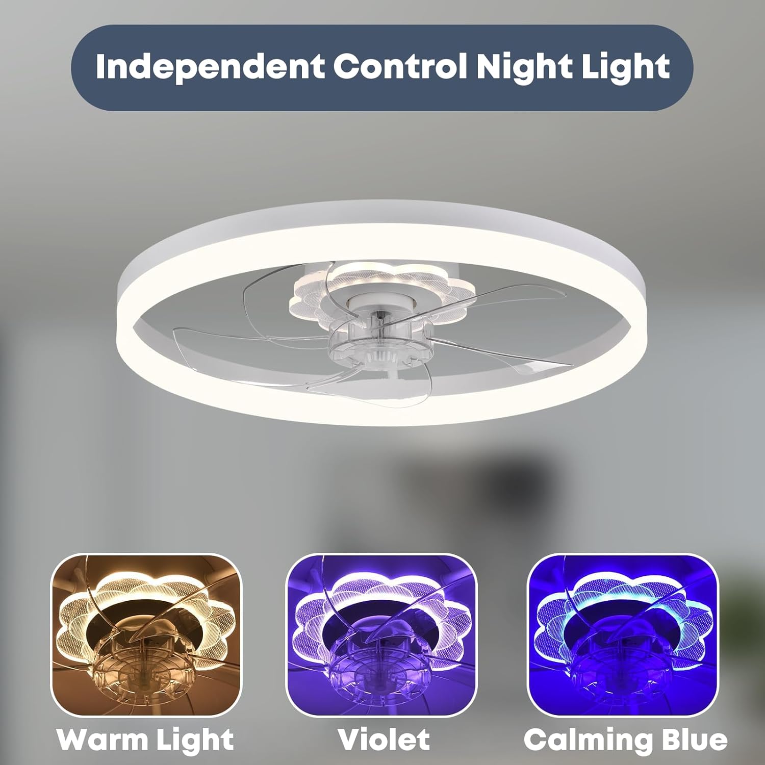 Thumbnail 1 de Fszdorj 20" Ceiling Fan with LED light 💡🌀
