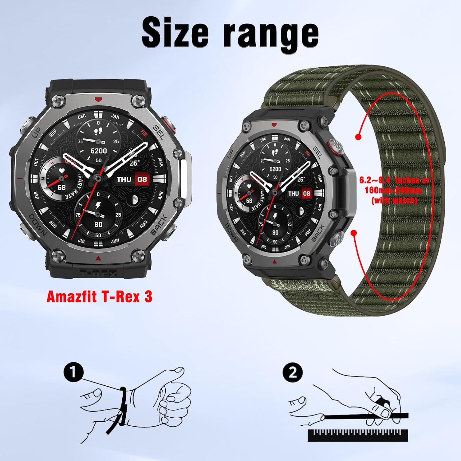 Thumbnail 3 de RosMank Wavy Nylon Watch Band for Amazfit T-Rex 3