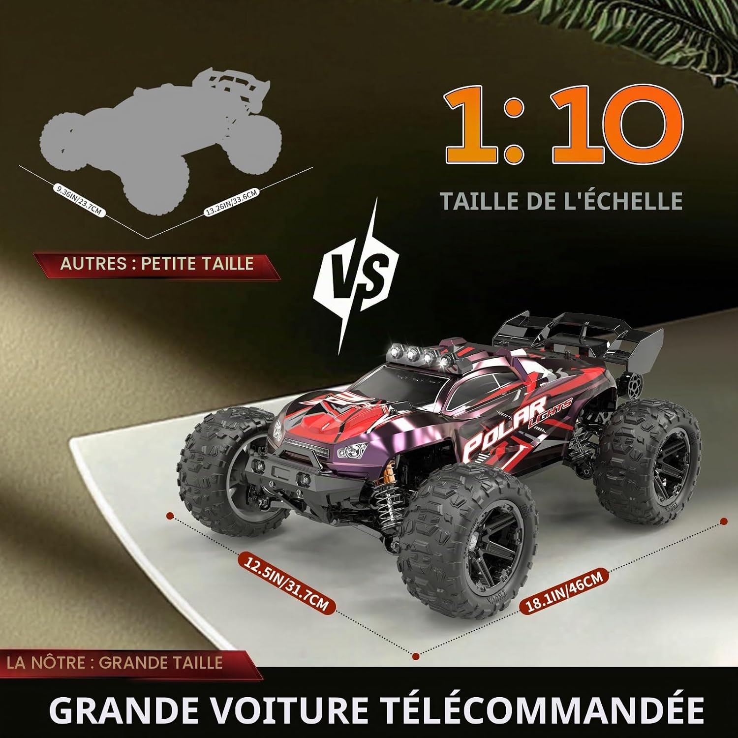 Detalle de YESHIN HS10422-2CK-HJYMPLMLDE RC-monstertruck 1:10, 45 km/u, 2,4 GHz