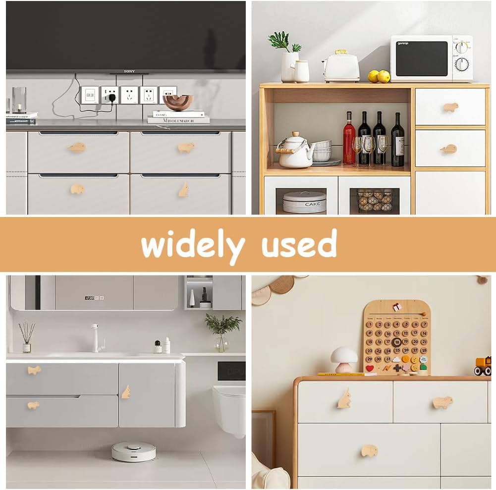 Thumbnail 4 de Aolso: Set di 12 manopole per cassetti in legno con viti incluse – forme animali
