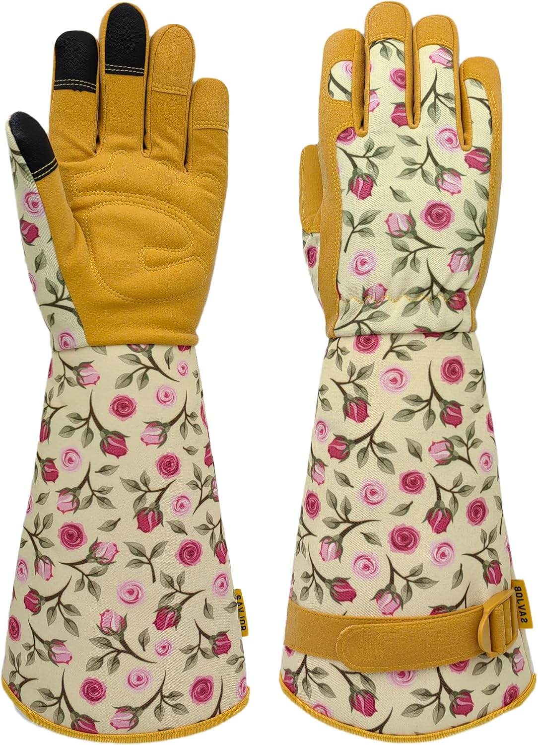 Detalle de SAVJOB Gardening Gloves with Floral Canvas