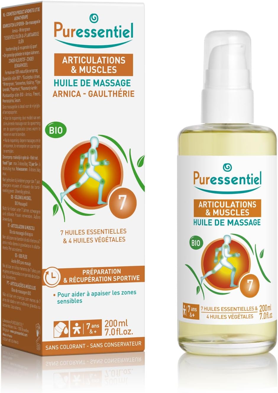 Detalle de Puressentiel Gelenk & Muskel Arnika & Wintergrün Massageöl – 200 ml