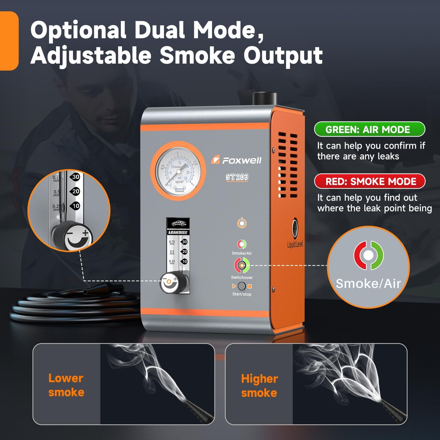 Thumbnail 5 de Foxwell ST203 car EVAP smoke tester with dual-mode vacuum/smoke diagnostics