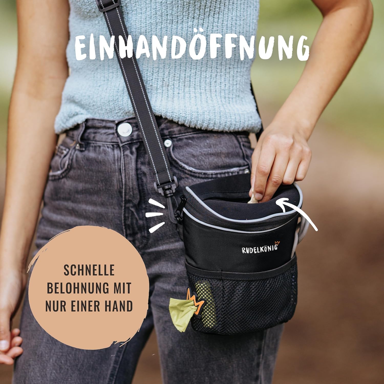 Detalle de Rudelkönig Leckerlitasche für Hunde 🐾