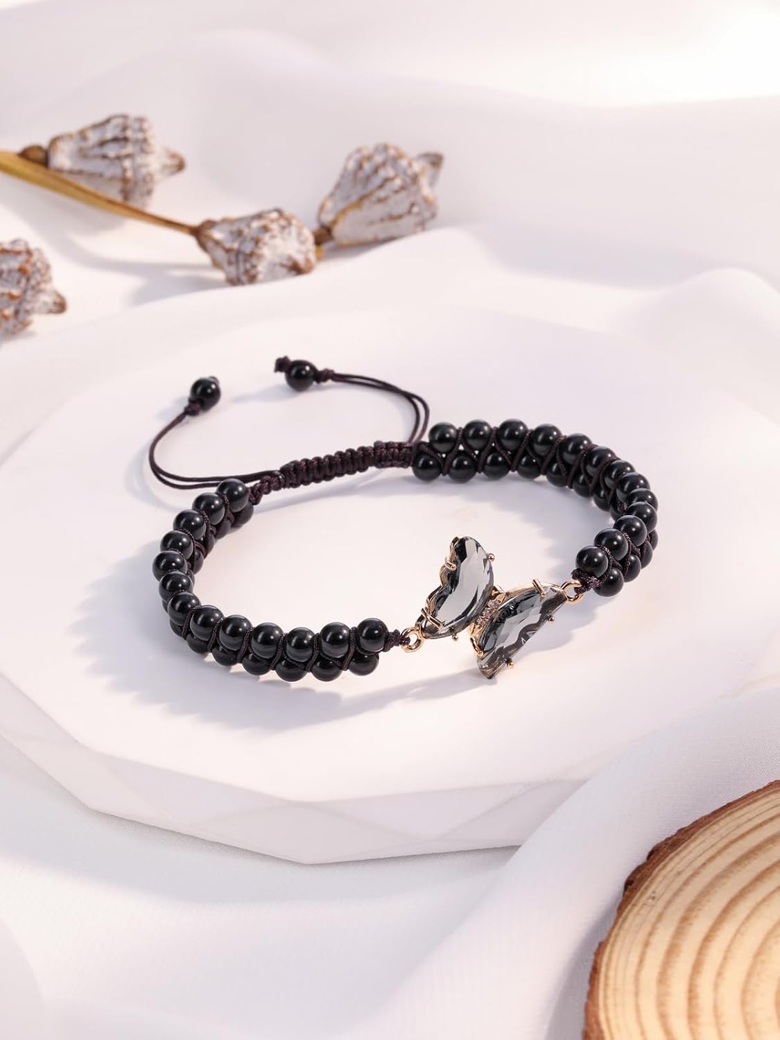 Detalle de Crystal butterfly bracelet 4mm beads