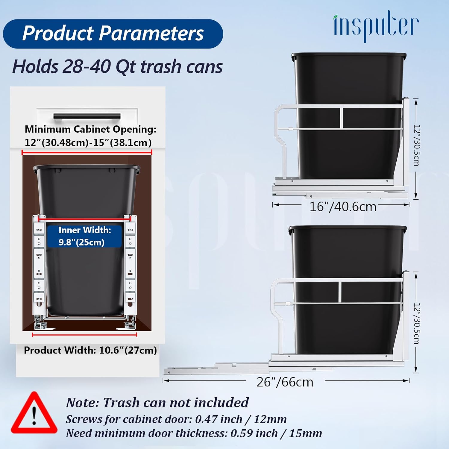 Thumbnail 1 de Insputer Under Cabinet Pull Out Trash Can