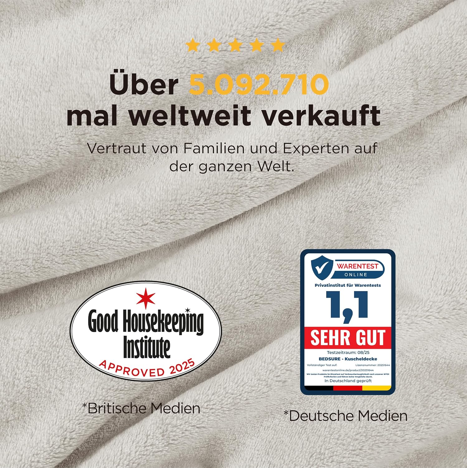 Thumbnail 1 de BEDSURE Kuscheldecke Flauschig 150x200 Beige
