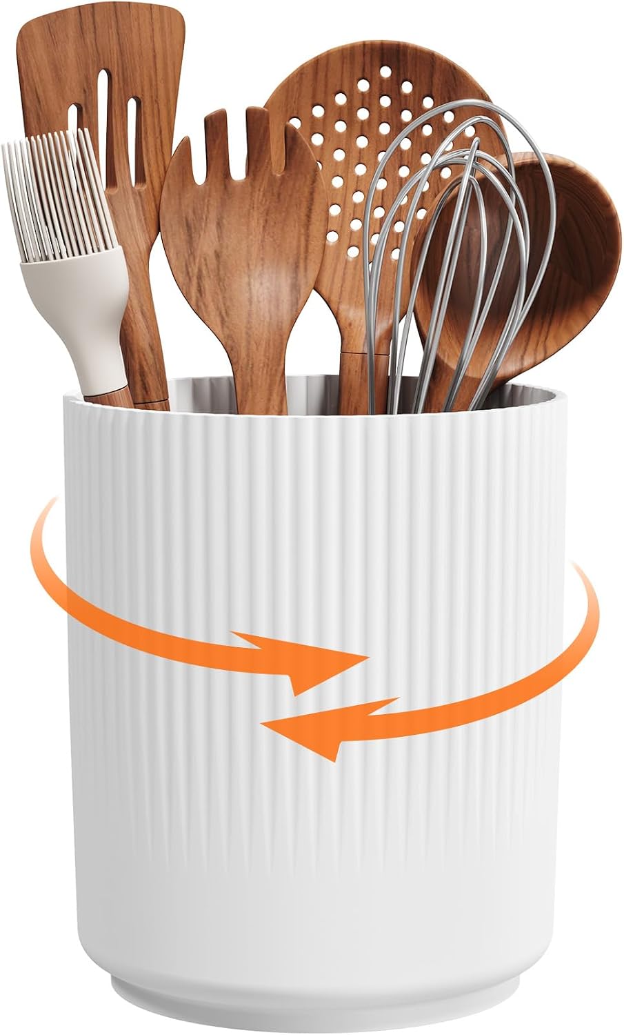 Detalle 2 de Lifewit 24387 Rotating Kitchen Utensil Holder, 3 Compartments, White