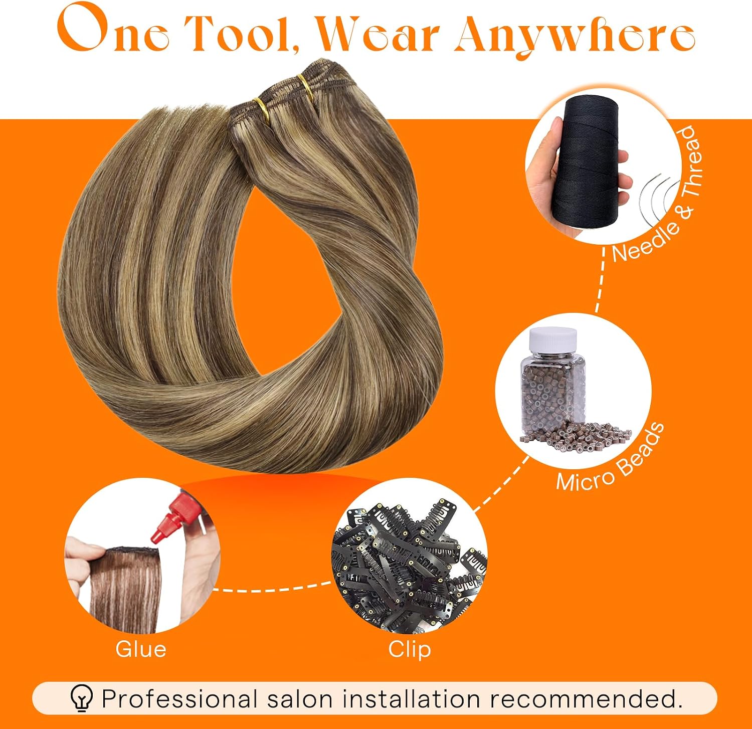 Thumbnail 5 de Sunny Hair HW_P4-27_18 Human Hair Weft Extensions, 18-Inch, 100 g