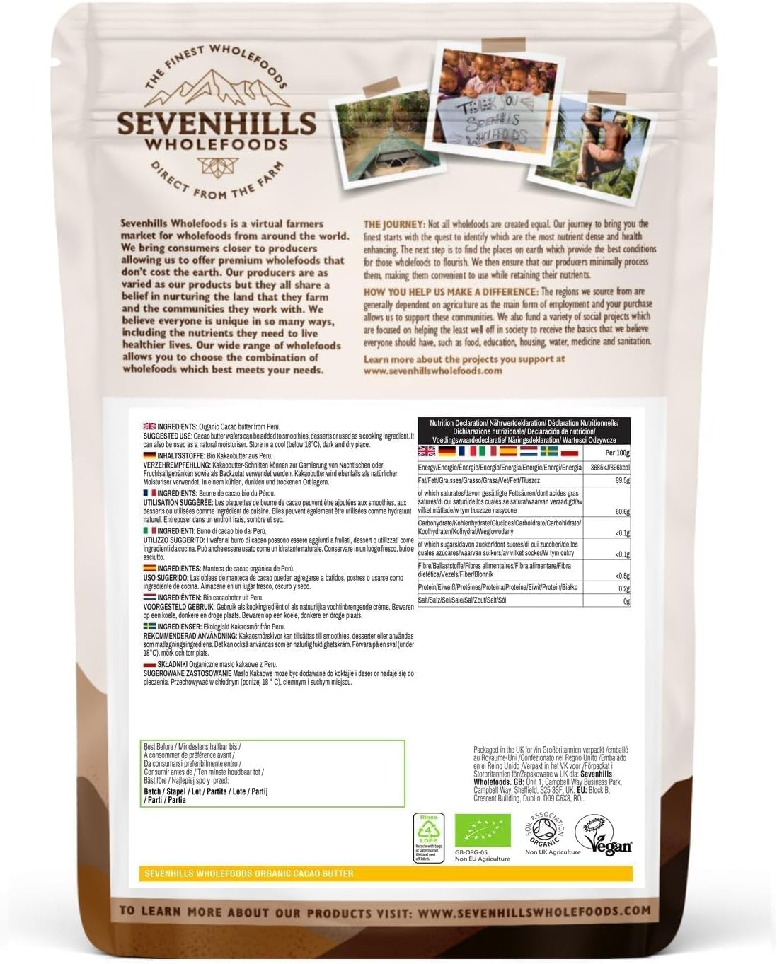 Thumbnail 5 de Sevenhills Wholefoods Beurre de cacao 500g 🍫