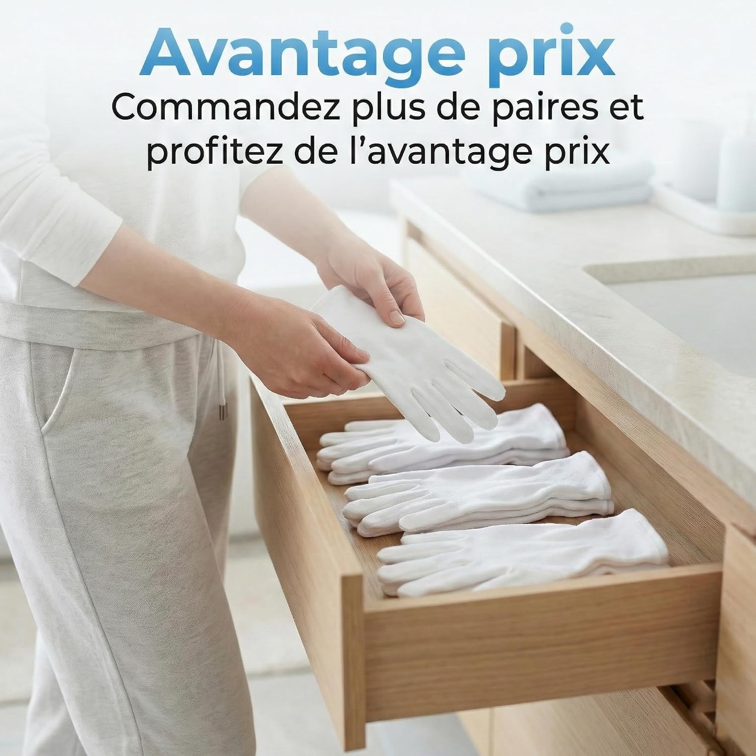 Thumbnail 6 de Gants en coton blancs (Dermatest: Excellent) – pour soins nocturnes et peaux sensibles