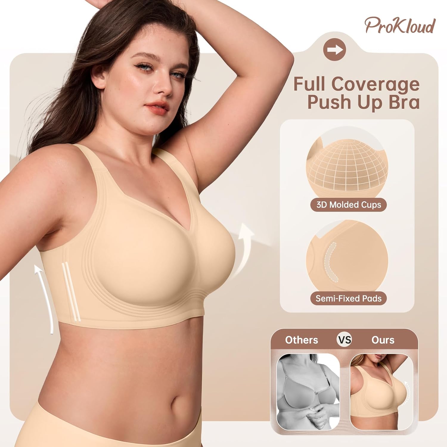 Thumbnail 2 de ProKloud Jelly Bras Wireless No Underwire Bra with Support & Lift, Full Coverage Plus Size